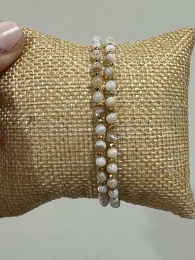 Shell Beads Stretch Bracelet Set - Coastal Summer Beach Vacation Resort Jewelry